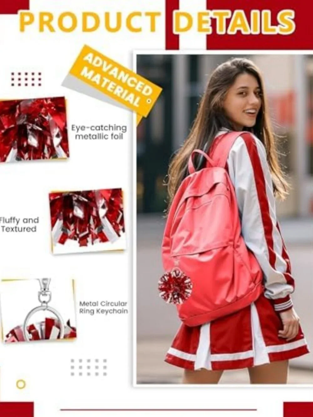Cheerful Pom Pom Keychain Accessory | Fun Bag Charm | Cute Gift Idea